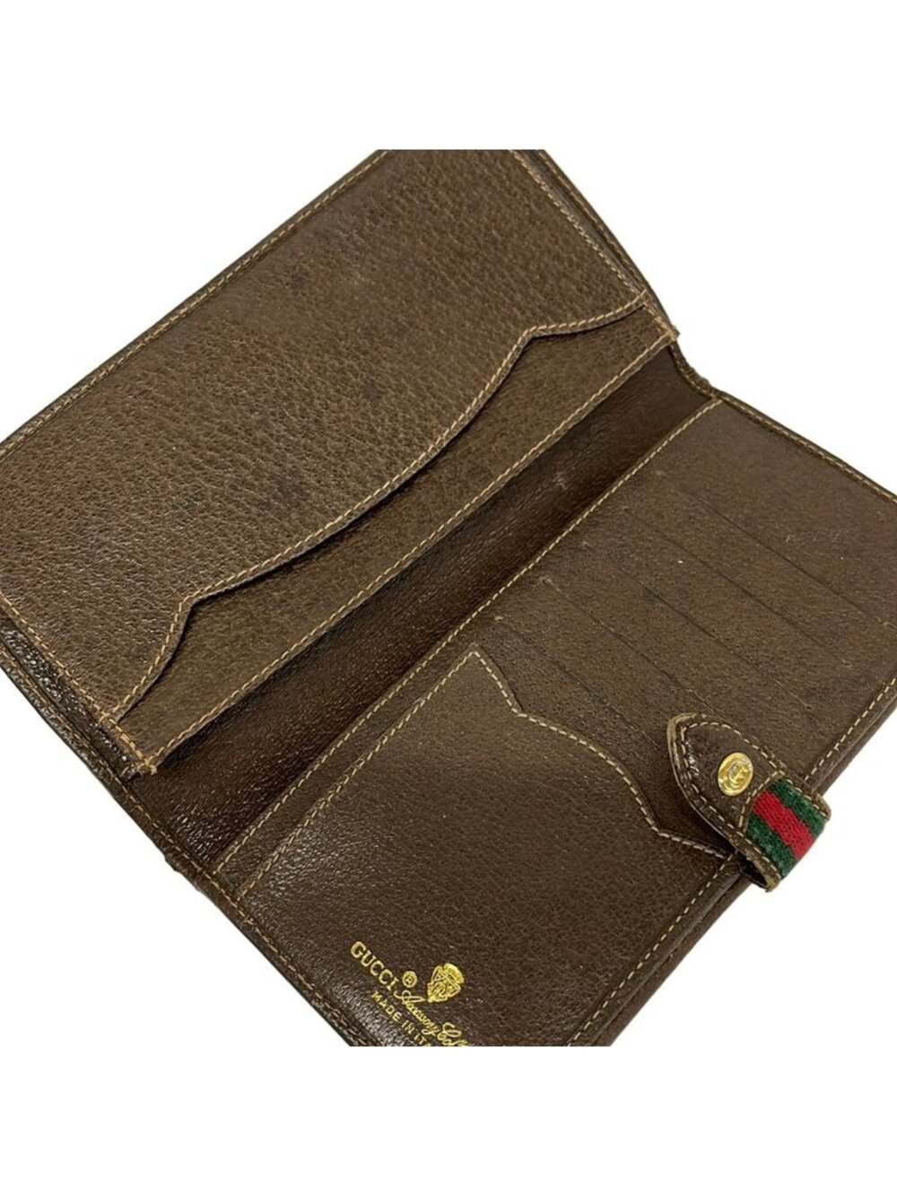 Gucci Wallet Collection GG Plus Supreme Sherry Beige Dark Brown Leather - Picture 3 of 6